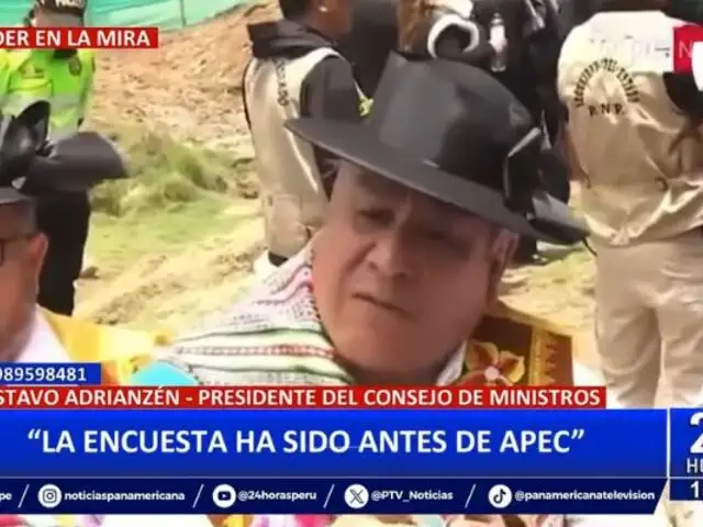 Premier Adrianzén sobre baja aprobación de Boluarte: "La encuesta ha sido antes de APEC"