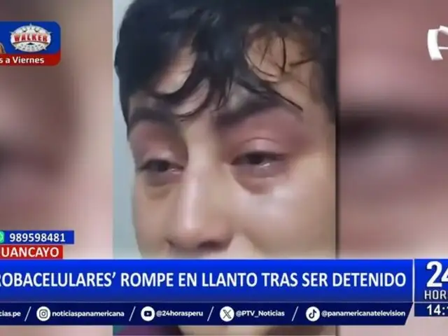 Huancayo: Ladrón rompe en llanto tras ser detenido por robar un celular