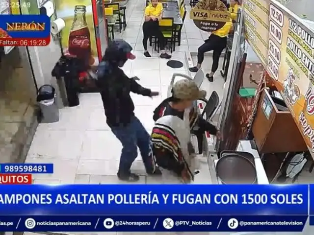 Iquitos: Delincuentes asaltan pollería y fugan con 1500 soles