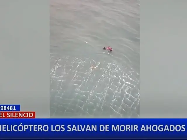 Policía Nacional rescata a dos bañistas arrastrados por el mar en playa El Silencio