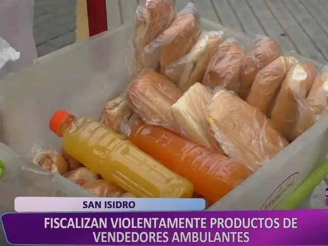 Fiscalizadores de San Isidro tiran desayunos de vendedora ambulante