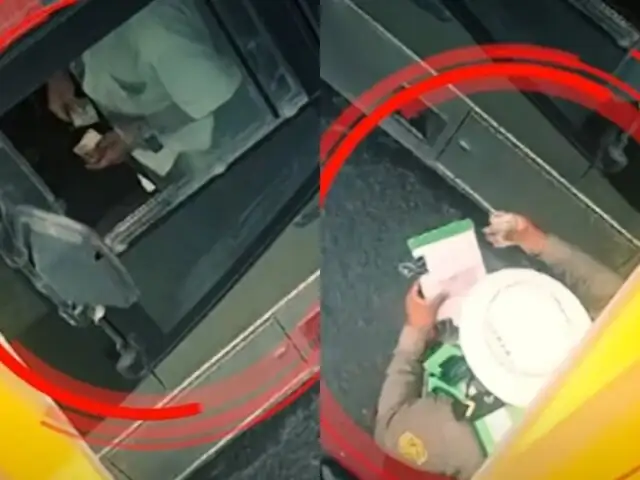 ¡Indignante! Policía es grabado recibiendo coima de conductor para no recibir papeleta