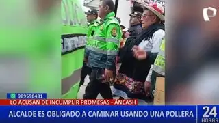 Áncash: alcalde es obligado a caminar vestido con pollera