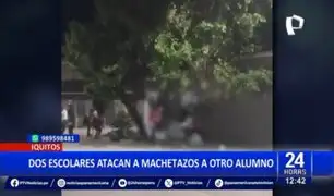 ¡De terror! escolares atacan a compañero usando un machete en Iquitos