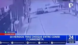 Huancayo: Al menos 10 heridos tras choque entre camioneta y combi