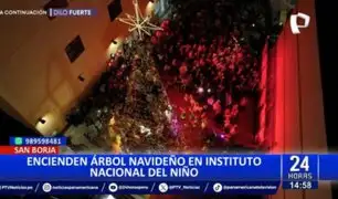 Encienden árbol de navidad en Instituto Nacional de Salud del Niño