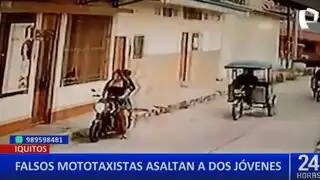 Iquitos: delincuentes disfrazados de mototaxistas asaltan a dos mujeres