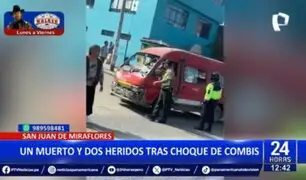 Aparatoso accidente en SJM: Un muerto y dos heridos tras choque de combis