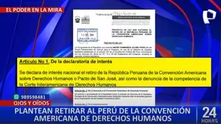 Congreso: presentan proyecto para que Perú se retire del Pacto de San José