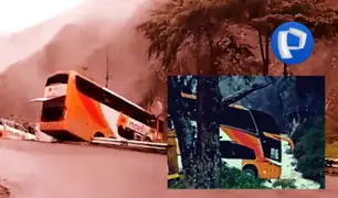 Bus con 50 pasajeros se salva de caer a un abismo gracias a un árbol en Tarma