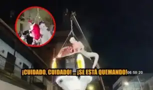 Gran susto en Tacna: alcalde "Papá Noel" casi se quema cuando participaba en corso navideño