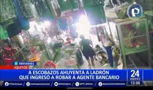 Iquitos: A escobazos ahuyentan a ladrón que ingresó a robar a agente bancario