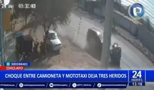 Chiclayo: Choque entre camioneta y mototaxi deja  heridos