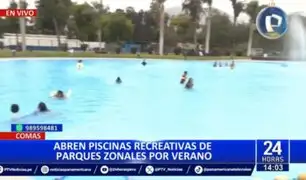 Comas: Abren piscinas recreativas en parques zonales por verano