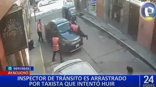 Taxista arrastra a inspector de tránsito durante intervención en Ayacucho