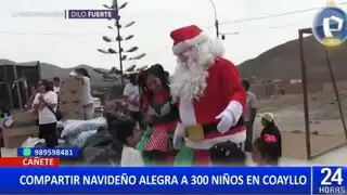 Papá Noel llega con regalos para niños en evento navideño en Cañete