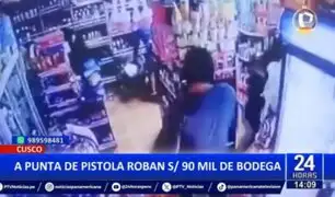 Cusco: Delincuentes armados roban 90 mil soles de bodega