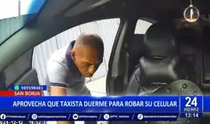 San Borja: Taxista se queda dormido y delincuente le roba su celular