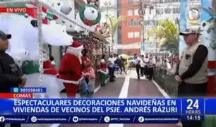 Con todo y banda musical: Arman espectaculares decoraciones navideñas en pasaje de Comas