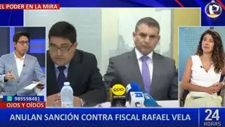 Fiscal Rafael Vela recupera su cargo tras anulación de sanción por el Poder Judicial