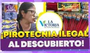 Venta ilegal de pirotecnia en La Victoria: comerciante intenta agredir a reportera durante intervención