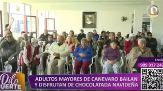 Adultos mayores del Hogar Canevaro celebran navidad con chocolatada bailable