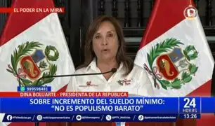 Dina Boluarte sobre incremento de sueldo: "No es populismo barato"