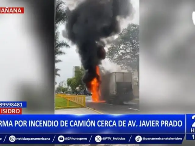 Alarma en San Isidro por incendio de camión