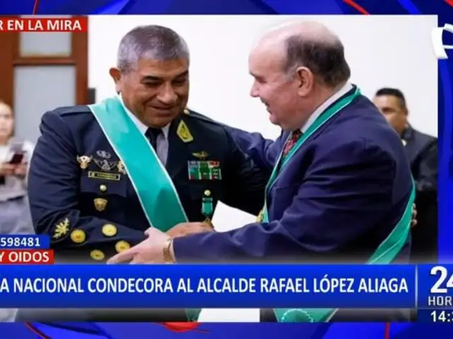 Rafael López Aliaga: Alcalde de Lima fue condecorado por la PNP