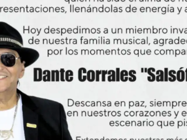 Zaperoko está de luto: murió Dante Corrales, animador de la orquesta