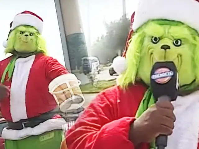 Conozca al Grinch repara pistas en SJM que sí ama la navidad