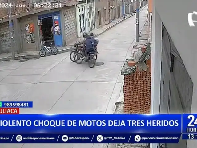 Juliaca: violento choque de motos deja 3 heridos