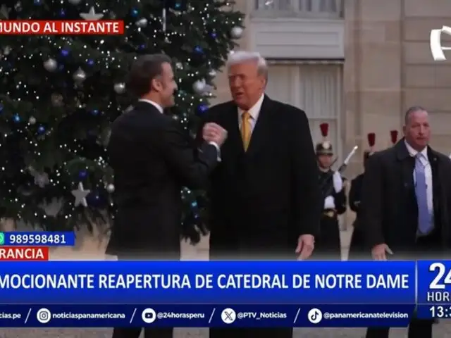 Trump y Macron protagonizan un tenso apretón de manos en la reapertura de Notre Dame