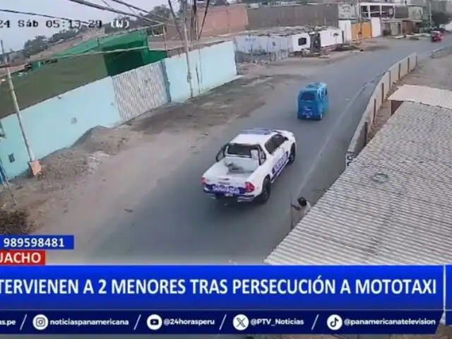 Huacho: Intervienen a dos menores tras persecución a mototaxi