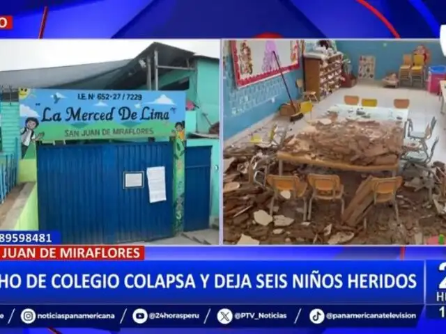 Techo de colegio en SJM colapsa: Al menos 6 escolares terminaron heridos