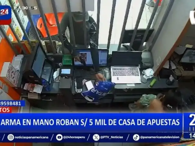 Iquitos: Delincuentes roban 5 mil soles de casa de apuestas