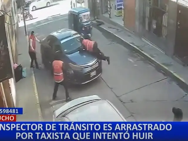 Taxista arrastra a inspector de tránsito durante intervención en Ayacucho