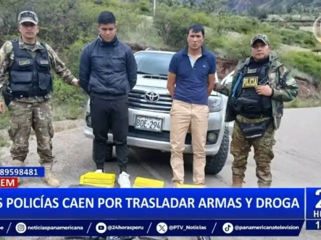 Vraem: Detienen a policías que trasladaban armas y droga en camioneta