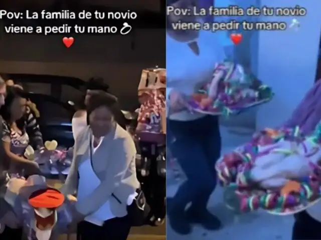 Pedida de mano al estilo huancaíno se hace viral: sorprenden a la familia de la novia con muchos  regalos