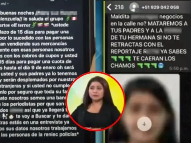 Extorsionan a reportera de Panamericana tras enlace en vivo: "Los Lagartos del Terror" le piden S/10 mil