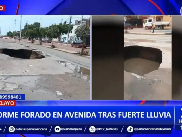 Chiclayo: Enorme forado se genera en plena pista tras intensas lluvias