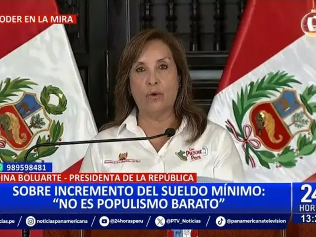 Dina Boluarte sobre incremento de sueldo: "No es populismo barato"