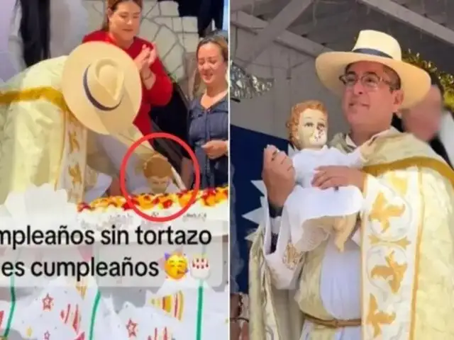 Sacerdote celebra Navidad con tortazo al 'Niño Jesús' y genera polémica en redes