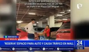 San Miguel: Mujer causa tráfico y malestar por "reservar" espacio en estacionamiento de mall