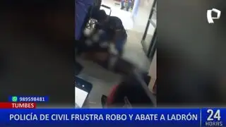 Delincuente es abatido por policía vestido de civil tras asalto en Tumbes