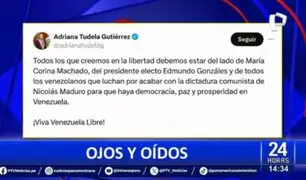 Adriana Tudela: "Los que creemos en la libertad debemos estar del lado de María Corina Machado"