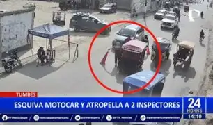 Tumbes: Mototaxi arrolla a inspectores municipales