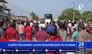 Familias de pescadores desaparecidos en Tumbes exigen intensificación de la búsqueda