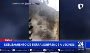 Deslizamiento de tierra sorprende a vecinos en Áncash