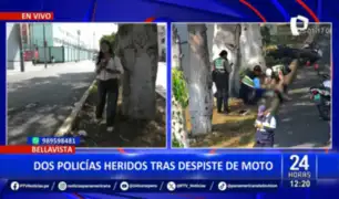 Bellavista: Dos policías resultaron heridos tras despiste de moto